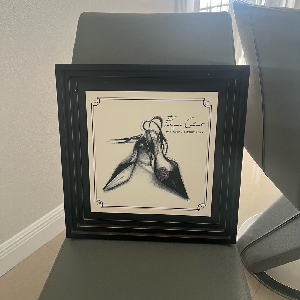 Beautiful black Shadow box Art 3D square wooden box shoes